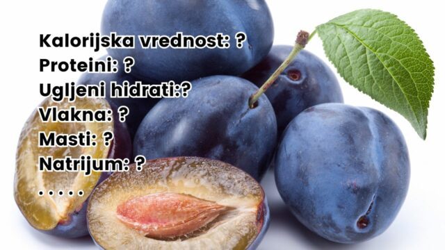 Nutritivne i kalorijske vrednosti sljive