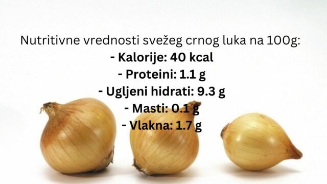 Nutritivne i kalorijske vrednosti crnog luka